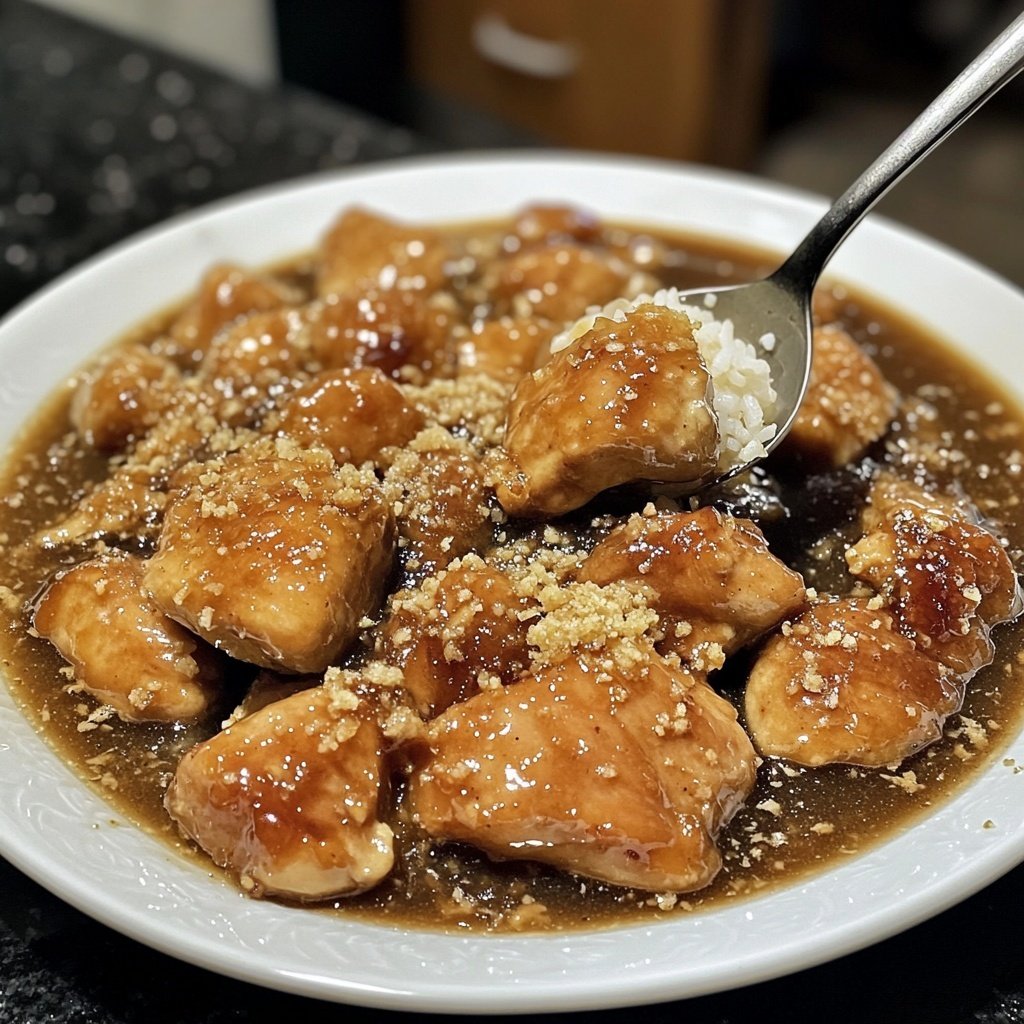 Caramelised Soy Chicken in Garlic Ginger Broth with Rice