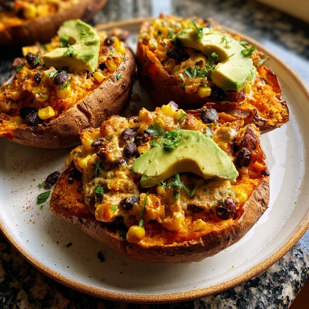 Healthy Dinner Stuffed Sweet Potatoes