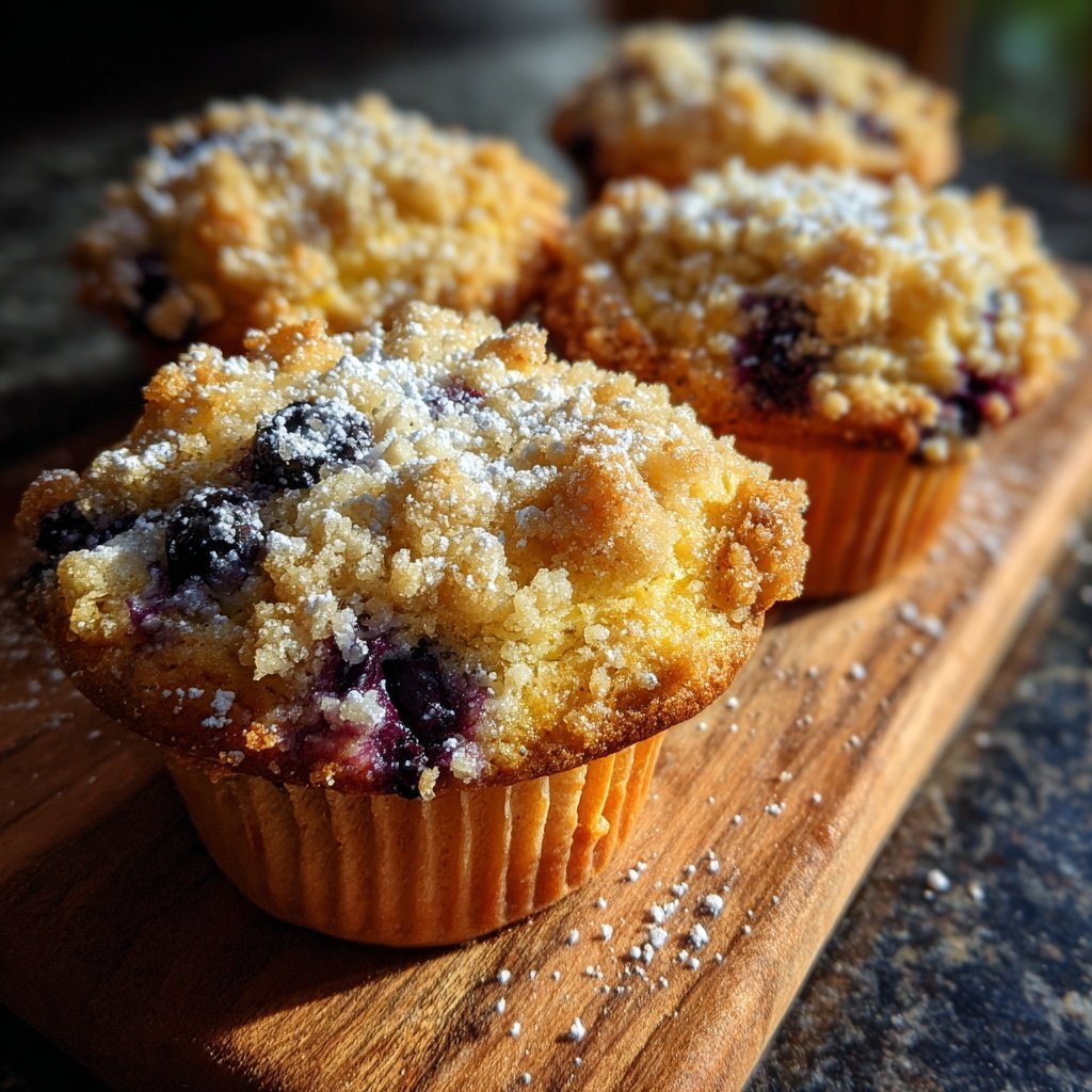 Blueberry Lemon Streusel Muffins