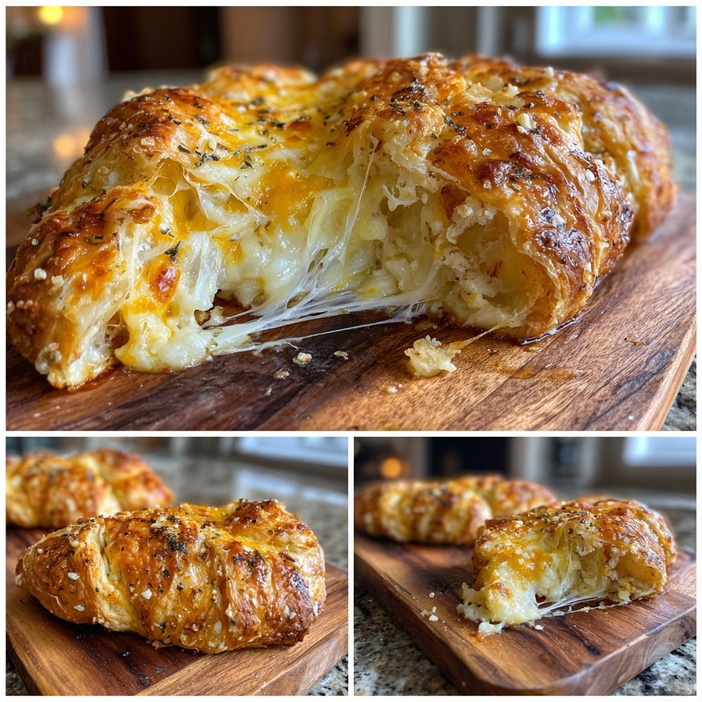 Buttery Cheese Filled Croissant Bake