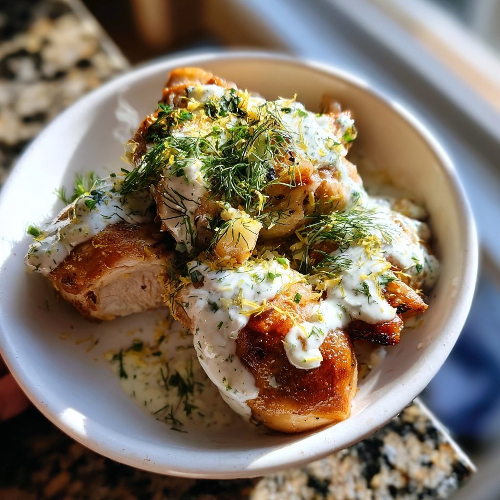 Lemon Dill Yogurt Sauce Chicken