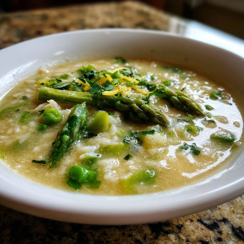 Spring Lemon Rice Soup
