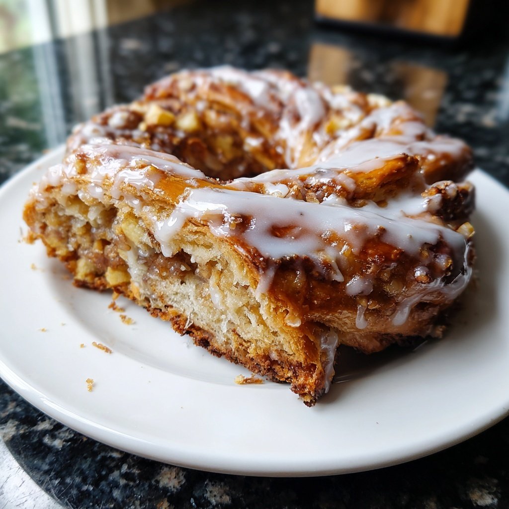 Cozy Apple Kringle with Vanilla Glaze