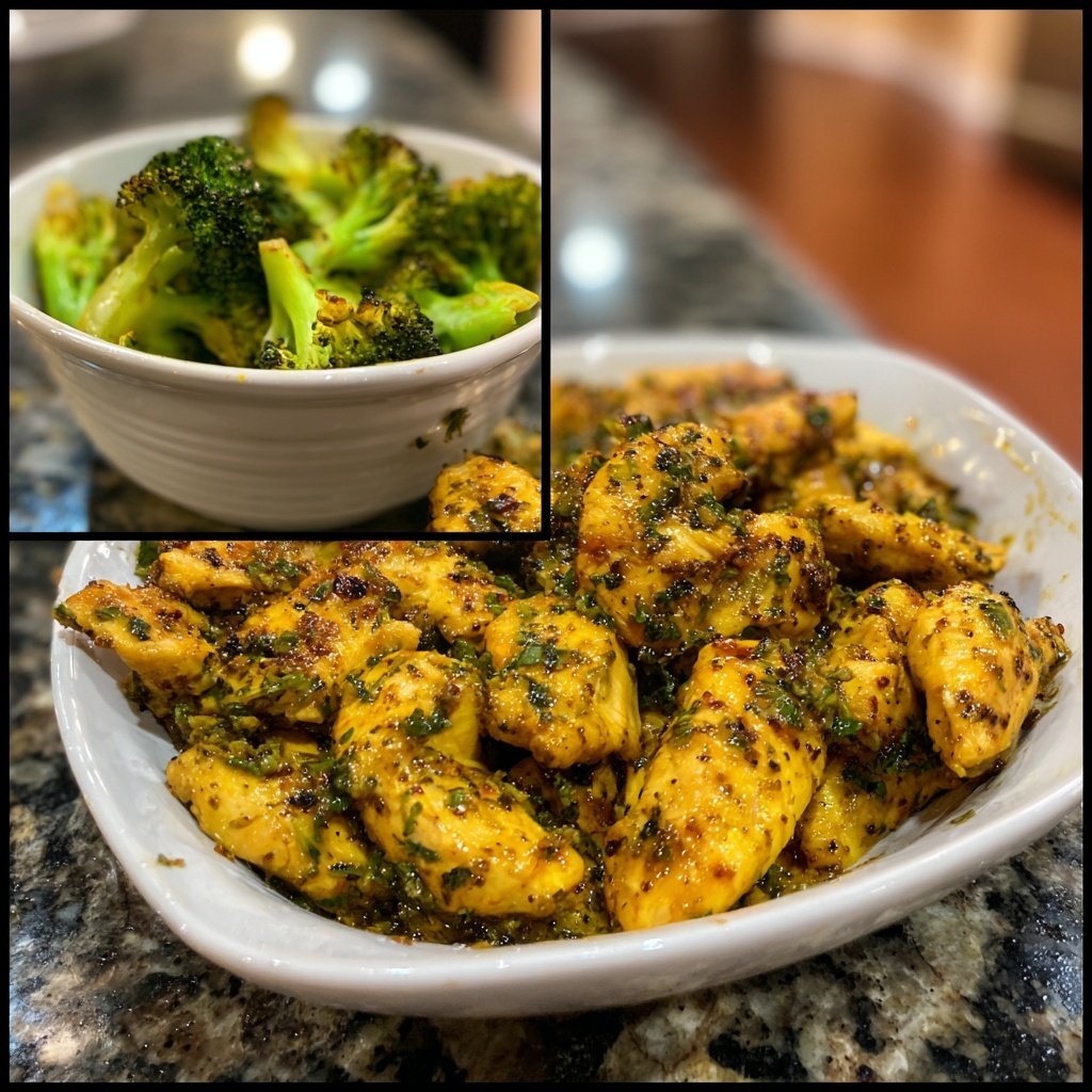 Healthy Garlic Lime Chicken With Roasted Broccoli